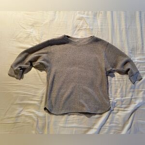 Uniqlo Women's Heather cream/tan waffle Crew Neck Sweater XS